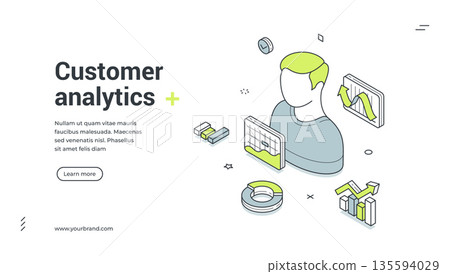 Customer Analytics And Data Research Isometric Banner Vector Illustration Customer Analytics And Data Research Isometric Banner Vector Illustration 135594029