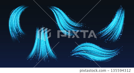 Cold airflow effects set isolated on background Cold airflow effects set isolated on background 135594312