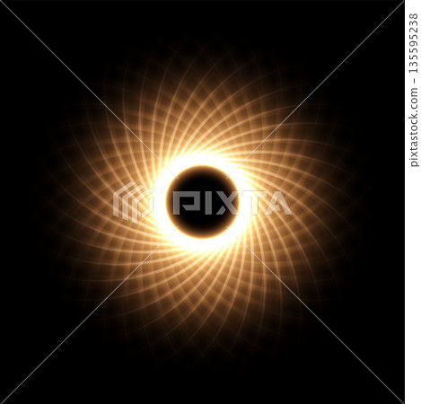 Golden light neon glow ring with rays. Abstract gold light glowing circle line with neon effect. Sun or planet with flare and flash. Futuristic shiny vector illustration on black background Golden light neon glow ring with rays. Abstract gold light glowing circle line with neon effect. Sun or planet with flare and flash. Futuristic shiny vector illustration on black background 135595238