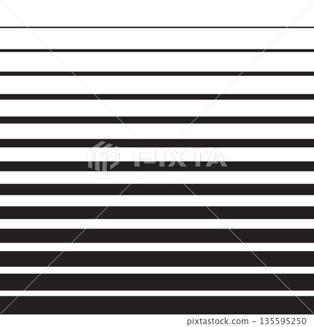 Black striped halftone gradient lines texture. Fading horizontal stripes gradation background from thin to thick. Black halftone parallel lines pattern isolated on white backdrop vector illustration Black striped halftone gradient lines texture. Fading horizontal stripes gradation background from thin to thick. Black halftone parallel lines pattern isolated on white backdrop vector illustration 135595250