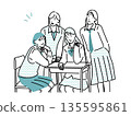 女學生 - 考生支援 - 校園生活 - 書桌 - 簡約向量插圖素材 135595861