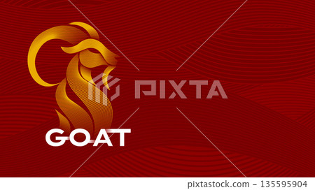 Festive Lunar New Year 2027 banner with zodiac goat 135595904