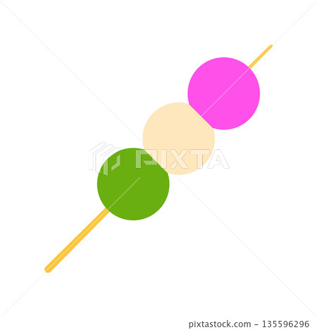 Hanami Dango Flat Illustration. Clean Icon Design Element on Isolated White Background Hanami Dango Flat Illustration. Clean Icon Design Element on Isolated White Background 135596296