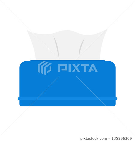 Tissue Box Flat Illustration. Clean Icon Design Element on Isolated White Background 135596309