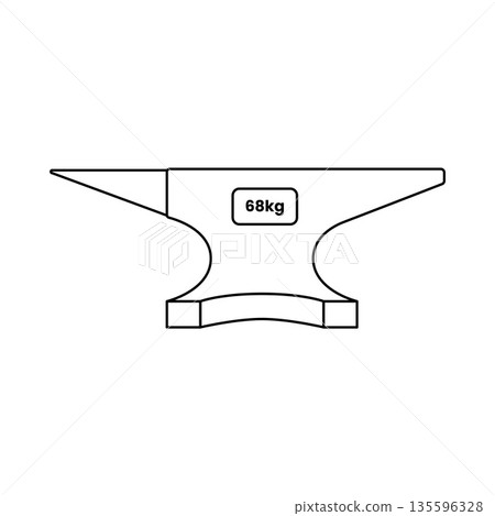 Blacksmith Anvil Outline Icon Illustration on White Background Blacksmith Anvil Outline Icon Illustration on White Background 135596328