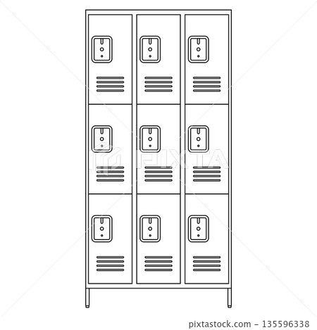 School Locker Outline Icon Illustration on White Background School Locker Outline Icon Illustration on White Background 135596338