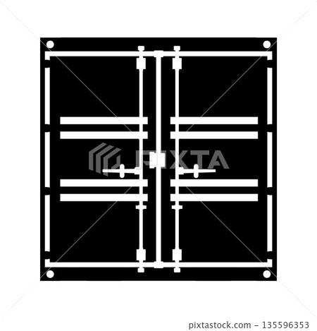 Shipping Container Silhouette. Black and White Icon Design Elements on Isolated White Background Shipping Container Silhouette. Black and White Icon Design Elements on Isolated White Background 135596353