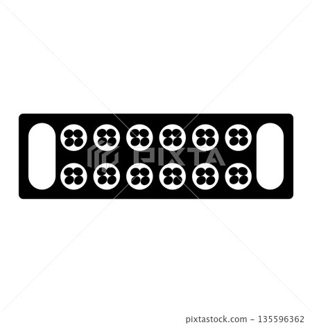 Mancala Traditional Board Game Silhouette. Black and White Icon Design Elements on Isolated White Background Mancala Traditional Board Game Silhouette. Black and White Icon Design Elements on Isolated White Background 135596362