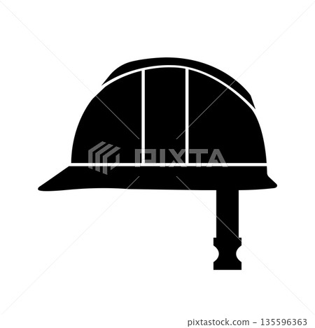 Safety Helmet Silhouette. Black and White Icon Design Elements on Isolated White Background Safety Helmet Silhouette. Black and White Icon Design Elements on Isolated White Background 135596363