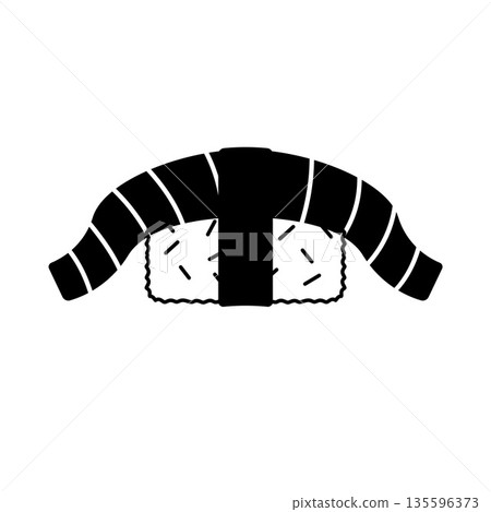 Sushi Silhouette. Black and White Icon Design Elements on Isolated White Background 135596373