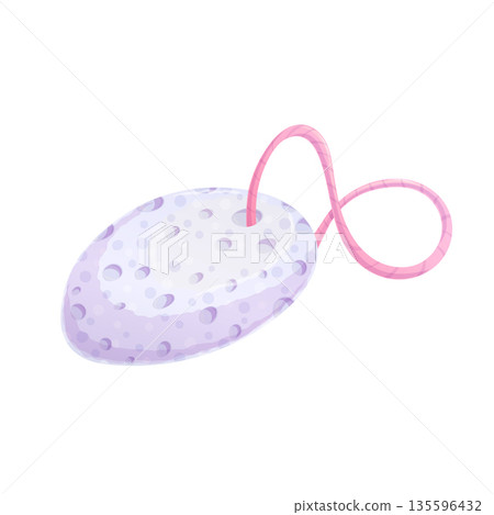 A pumice stone for cleaning and washing feet, a pedicure tool. Icon on a white background. an abrasive material used to remove dry, excess skin of the feet, calluses. Isolated vector illustration 135596432