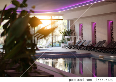 Beautiful room with a pool in a luxury spa center Beautiful room with a pool in a luxury spa center 135596780