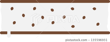 Ice Cream Sandwich Flat Illustration. Clean Icon Design Element on Transparent Background 135596931