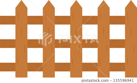 Seamless Wooden Fence Flat Illustration. Clean Icon Design Element on Transparent Background Seamless Wooden Fence Flat Illustration. Clean Icon Design Element on Transparent Background 135596941