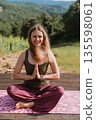 Woman Practicing Yoga in Outdoor Serenity 135598061