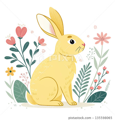 Adorable bunny vector illustration for stock 135598065