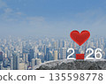 Happy new year and Valentines day 2026 concept 135598778