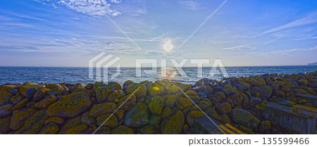 Rocky Baltic Sea coast with sunlight Rocky Baltic Sea coast with sunlight 135599466