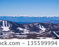 The Northern Alps from the hiking trail of Mt. Nekodake in winter 135599994