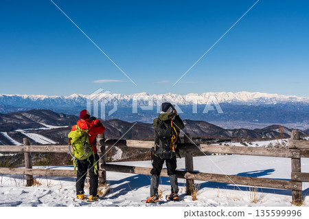 冬季從貓岳健行步道眺望北阿爾卑斯山脈 135599996