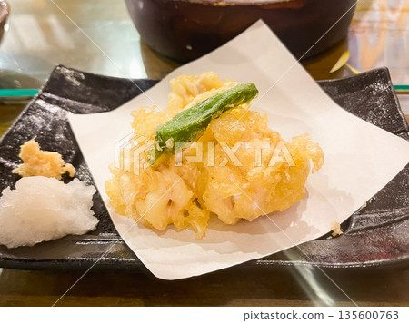 Cod milt. Japanese tempura. 135600763