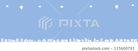 Silhouette cityscape background illustration material, horizontal, copy space Silhouette cityscape background illustration material, horizontal, copy space 135600781