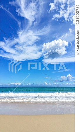 AI圖像：仲夏海灘圖像 135600785