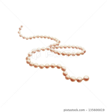 Golden pearl beads scattered on a surface as a symbol of feminine grace,elegance,luxury.Watercolor illustration with sheen,delicate light,for fashion branding, wedding themes,upscale design projects 135600819