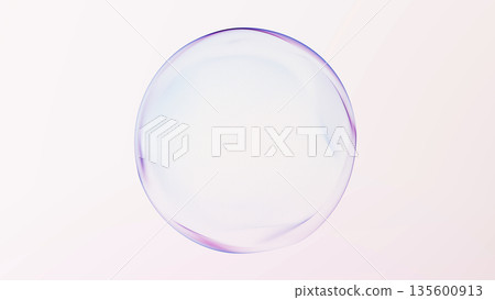 Minimalistic soft glowing gradient sphere on clean white background, abstract digital energy orb with smooth light flow, futuristic business style, modern technology and innovation concept. 135600913