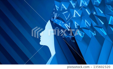abstract futuristic background with glowing neon triangles abstract futuristic background with glowing neon triangles 135602320