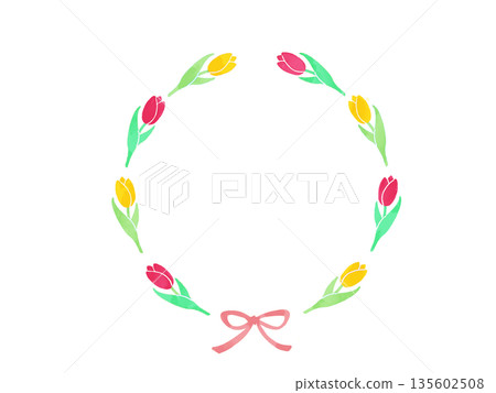 Colorful tulip wreath 1 Colorful tulip wreath 1 135602508