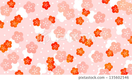 可愛的梅花波點背景素材。 可愛的梅花波點背景素材。 135602546