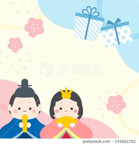 March illustration, square background for Hinamatsuri and White Day March illustration, square background for Hinamatsuri and White Day 135602782