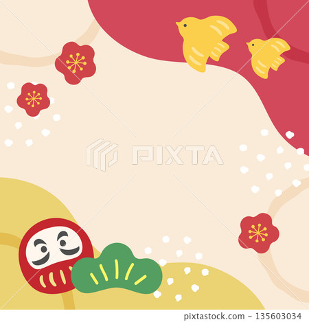January illustration Square New Year background material 135603034