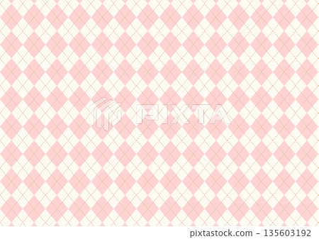 Pink and ivory argyle check 135603192