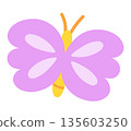 Illustration of cute butterfly for animal, pet, vet, tree, plant, brand logo, icon, decorations, spring, summer, picnic, stickers, tattoo, fashion, print, card, clothing, accessory, garden, plush toy 135603250