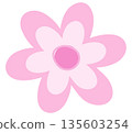 Pastel pink flower for nature, garden, tree, plants, blossom, blooming, park, picnic, home yard, sticker, cartoon, floral print, decoration, patch, brooch, pin, tattoo, icon 135603254