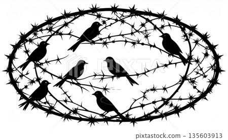 birds silhouettes in vintage style birds silhouettes in vintage style 135603913