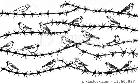 birds seamless pattern on white background birds seamless pattern on white background 135603987