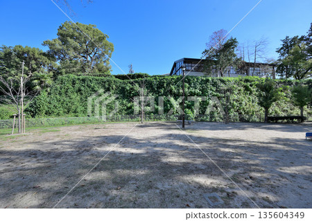 Kumamoto Castle and the collapsed stone walls being preserved 135604349