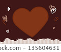 Chocolate and heart Valentine's Day background frame illustration - brown 135604631
