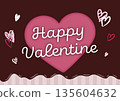 Pink Valentine's Day background illustration of chocolates and hearts 135604632