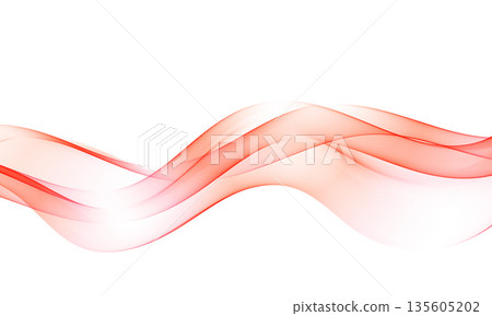 Abstract flowing red wave with smooth curves on white background, clean minimal vector design Abstract flowing red wave with smooth curves on white background, clean minimal vector design 135605202