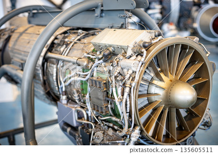 Jet engine turbine blades showcasing aviation engineering technology Jet engine turbine blades showcasing aviation engineering technology 135605511