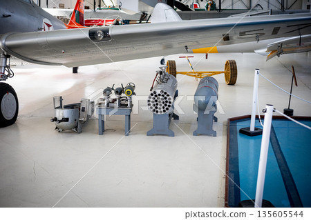 Military aircraft weapons and aviation history display Military aircraft weapons and aviation history display 135605544