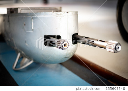Vintage aircraft machine gun barrels weapon system 135605548