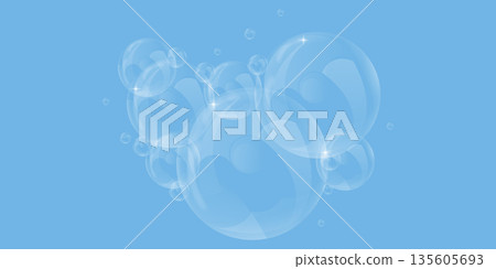 Vector soap bubble. Realistic soap bubble, glare. Foam bubbles. Powder and soap, detergent. Vector soap bubble. Realistic soap bubble, glare. Foam bubbles. Powder and soap, detergent. 135605693