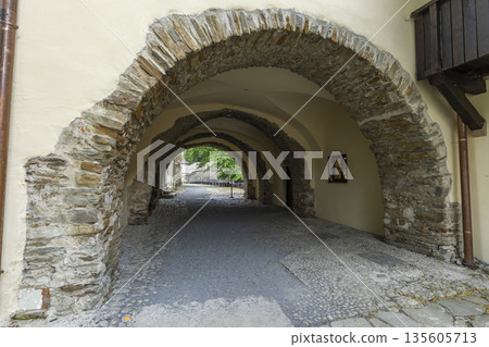 Cerveny Klastor monastery stone arch passage Cerveny Klastor monastery stone arch passage 135605713