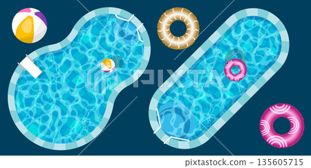 Realistic swimming pool bottom with blue water waves texture. Summer aqua surface with caustics ripples. Spa pool top view vector background. Illustration of surface ripple water Realistic swimming pool bottom with blue water waves texture. Summer aqua surface with caustics ripples. Spa pool top view vector background. Illustration of surface ripple water 135605715