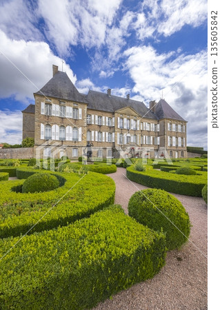Chateau de Curbigny building with formal French garden Chateau de Curbigny building with formal French garden 135605842
